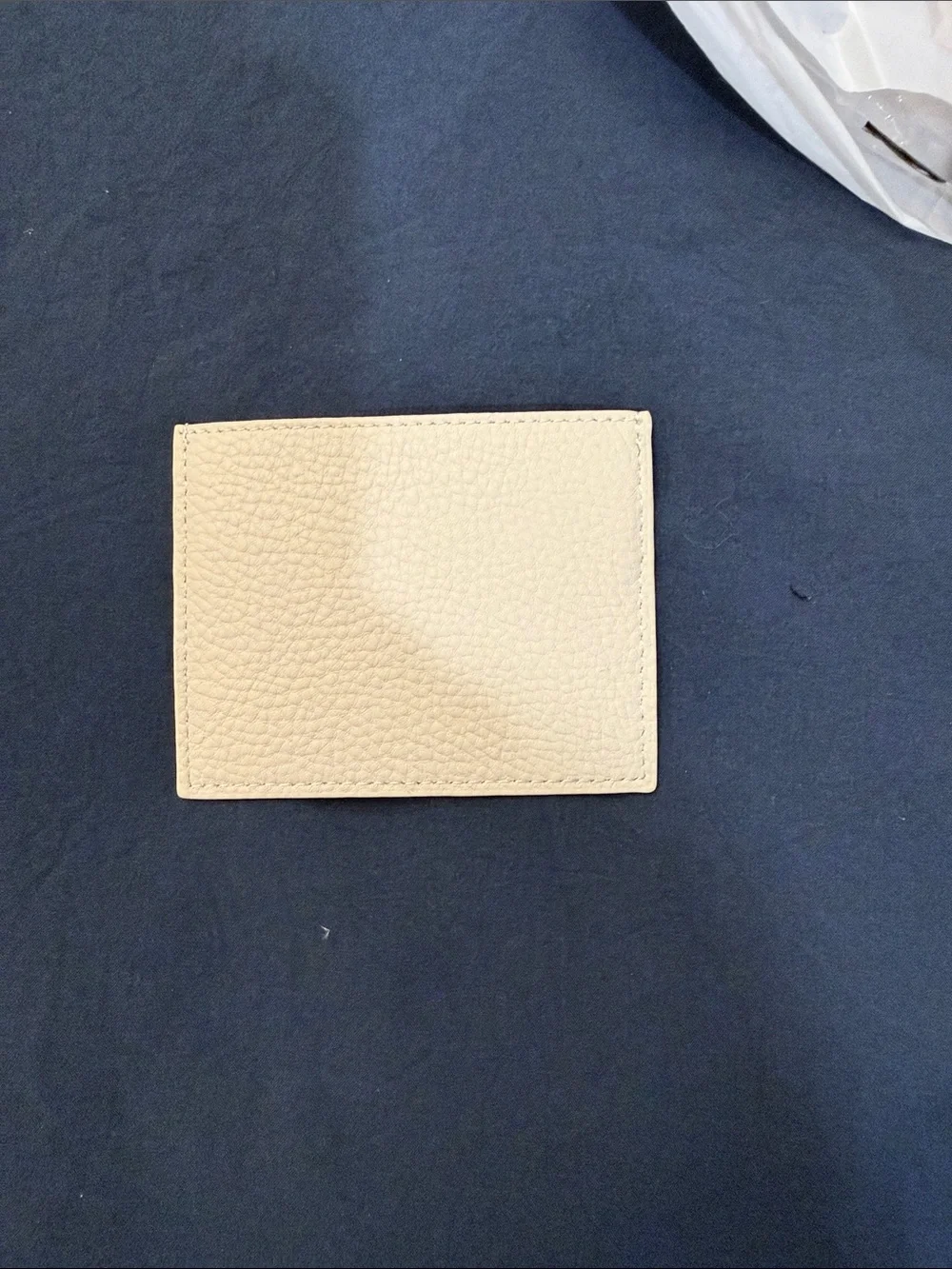 The Row inspired Cream Pebbled Leather Card Case